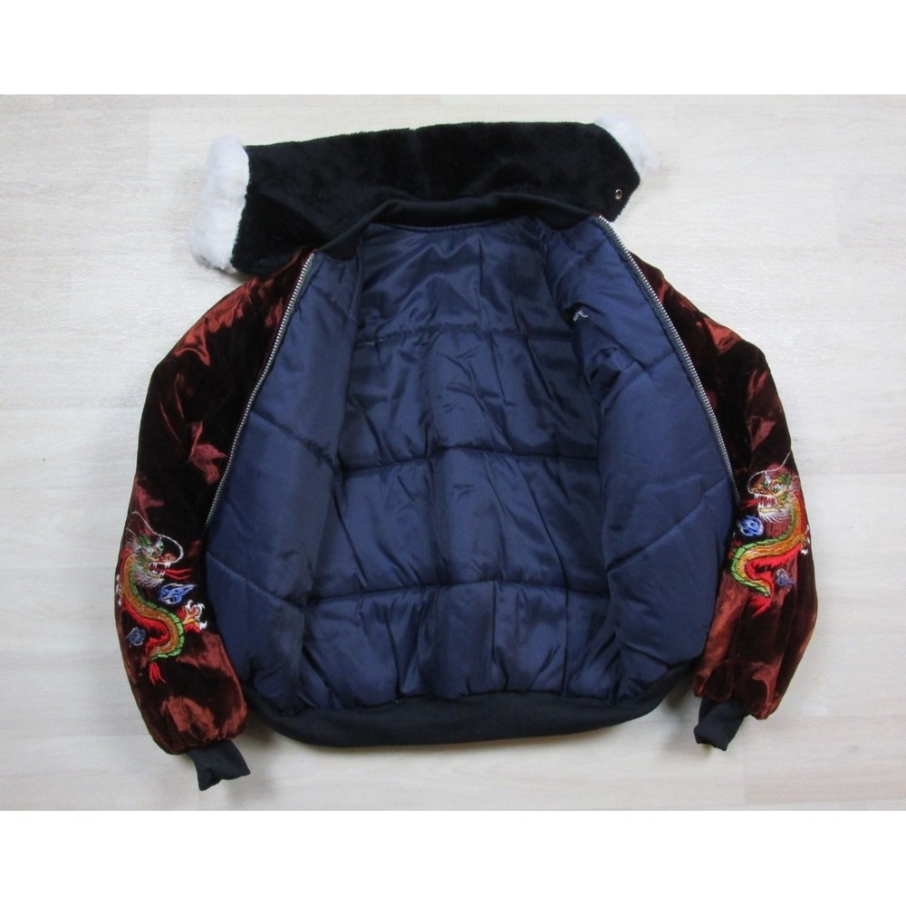 Vintage 70s Korea Sukajan Bomber Jacket Velvet Embroi… - Gem